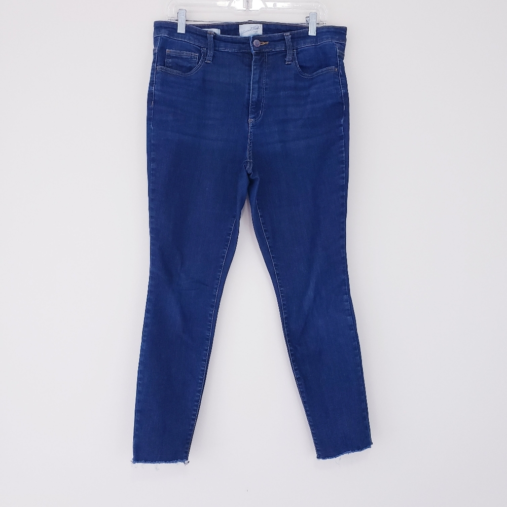 Universal Thread Dark Wash High Rise Skinny Jeans Raw Hem 12 12R